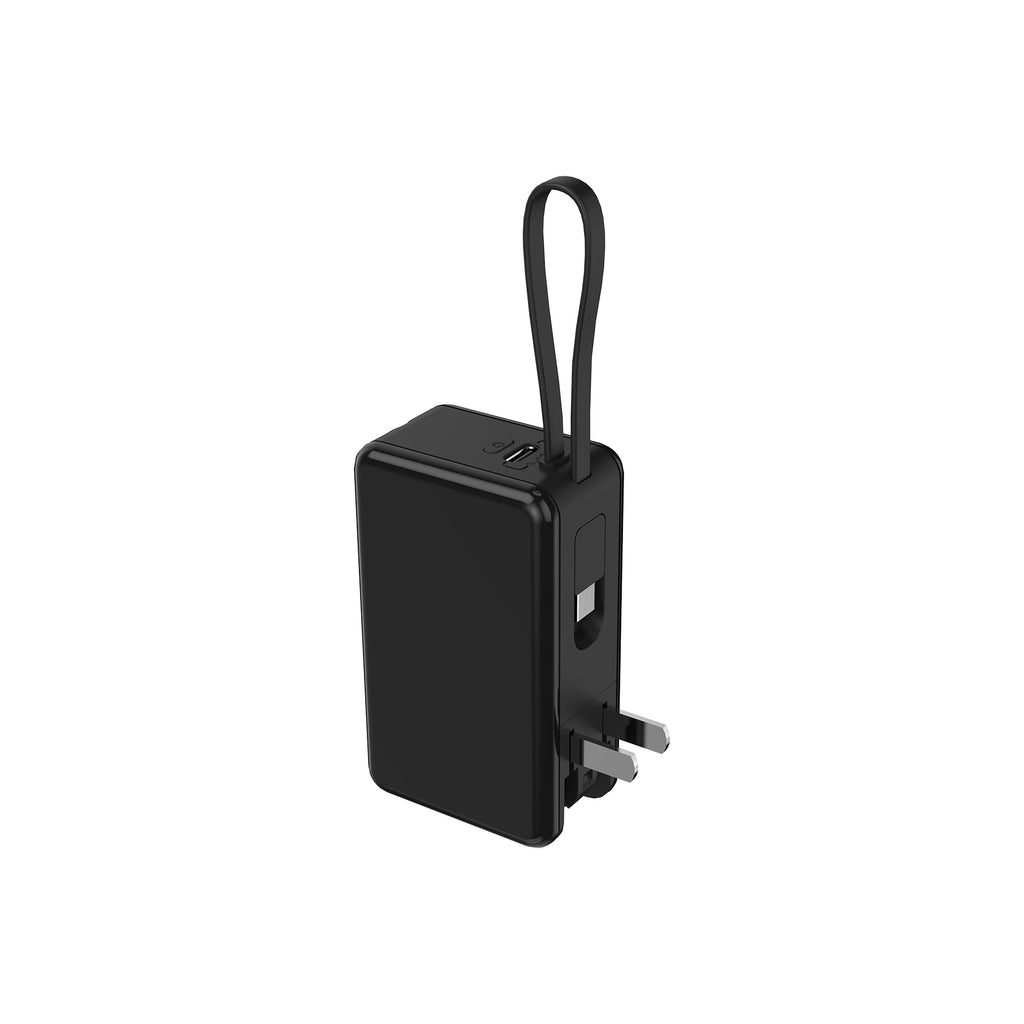 BNY Power Bank with Portable AC Charger & Built-in Cable 5000mAh PD20W