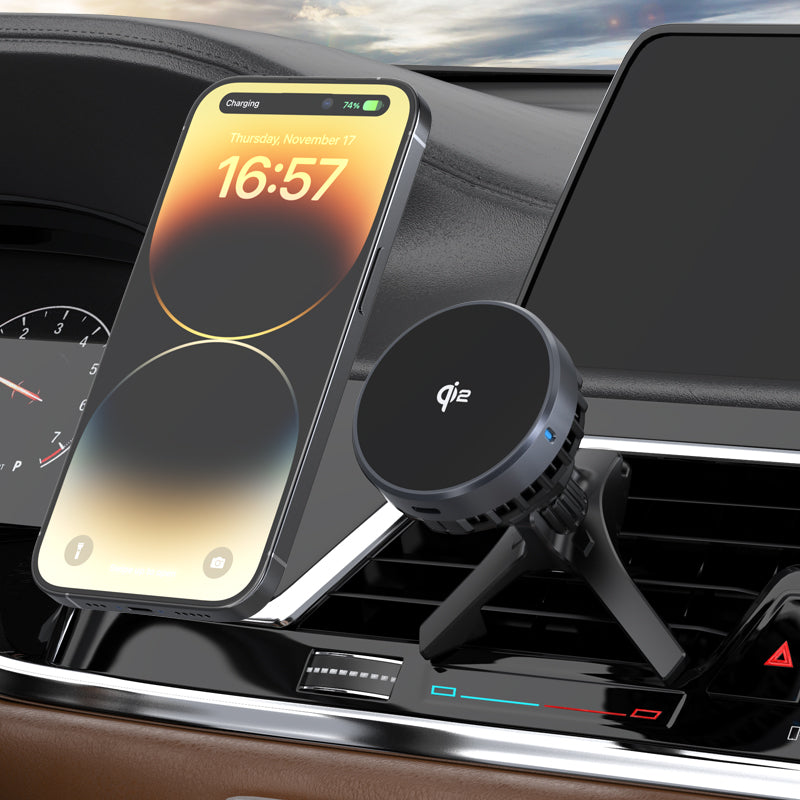 BNY Qi2.0 Car Mount Wireless Charger with Cooling