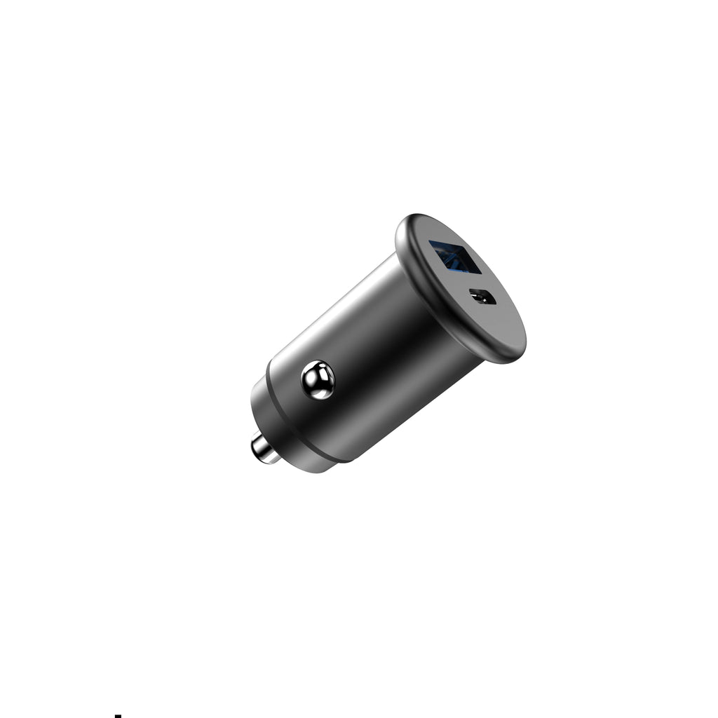 BNY of PD30W, PD38W or PD48W Super Mini 1×USB-C & 1×USB Fast Charge Car Charger Adapter