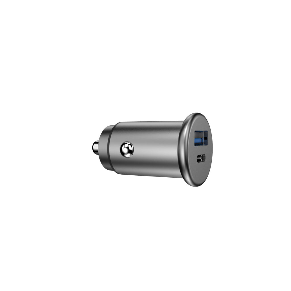 BNY of PD30W, PD38W or PD48W Super Mini 1×USB-C & 1×USB Fast Charge Car Charger Adapter