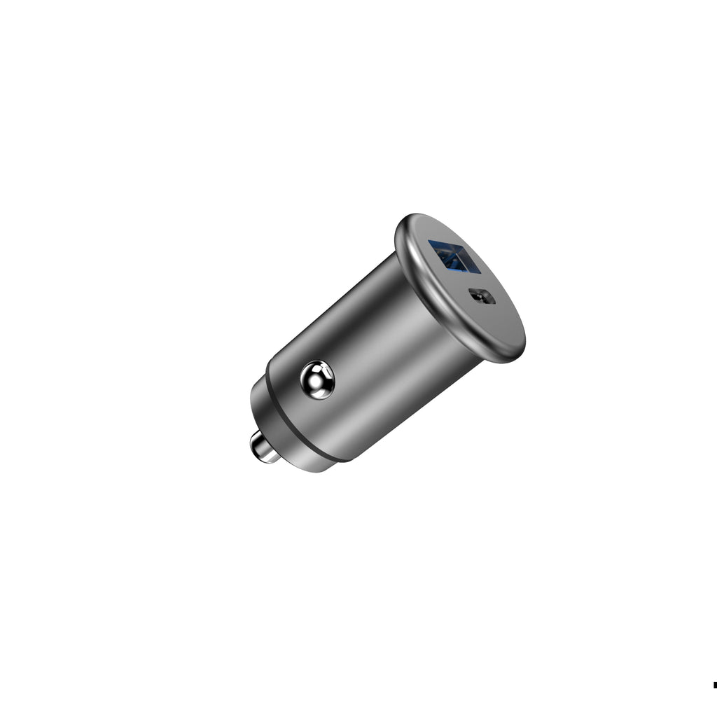 BNY of PD30W, PD38W or PD48W Super Mini 1×USB-C & 1×USB Fast Charge Car Charger Adapter