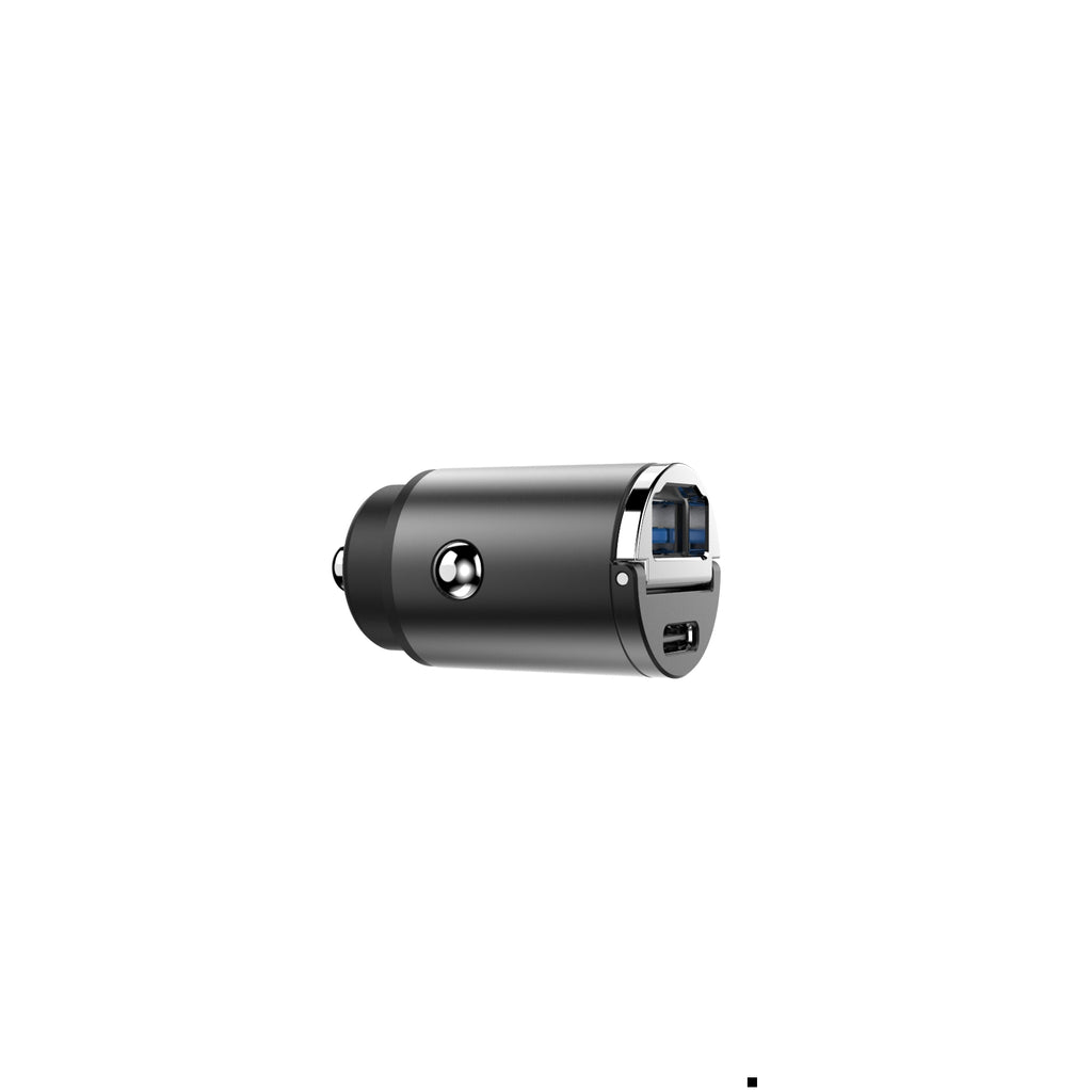 BNY of PD30W or PD45W Super Mini 1×USB-C & 1×USB Car Charger Ring Fast Adapter