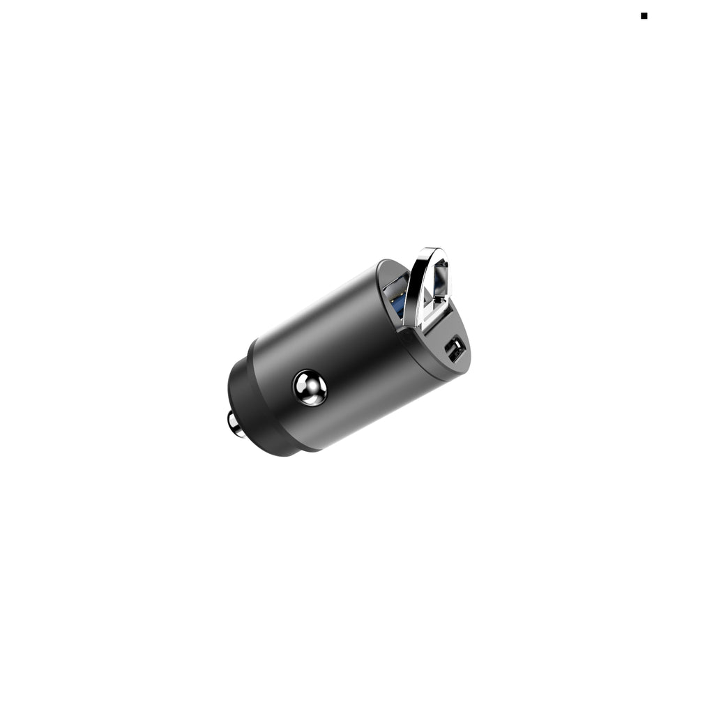 BNY of PD30W or PD45W Super Mini 1×USB-C & 1×USB Car Charger Ring Fast Adapter