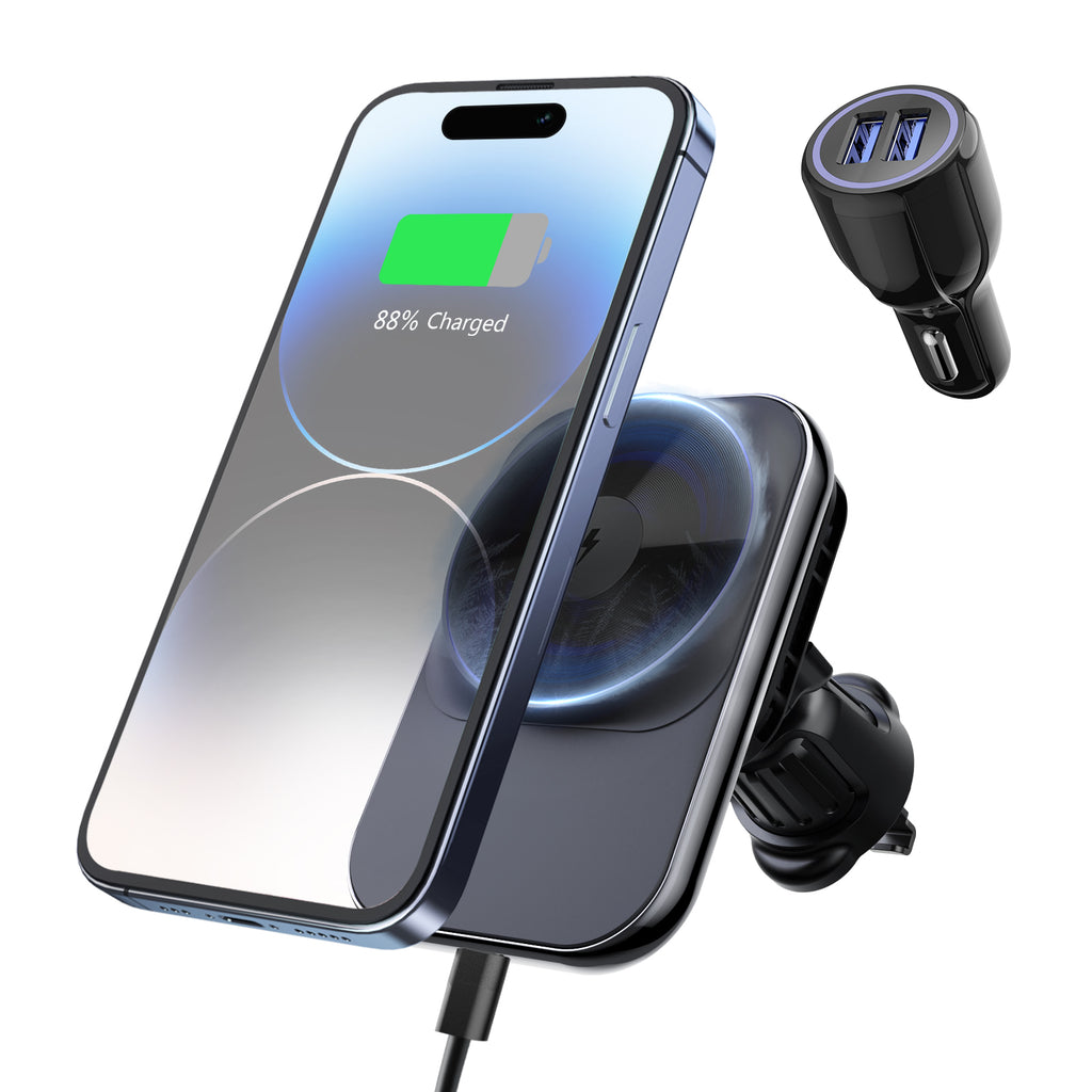 BNY Qi2.0 Car Mount Wireless Charger with Cooling