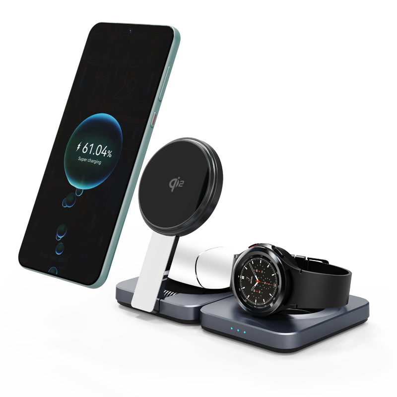 BNY Qi2.0 Foldable 3-in-1 Magnetic Wireless Charger